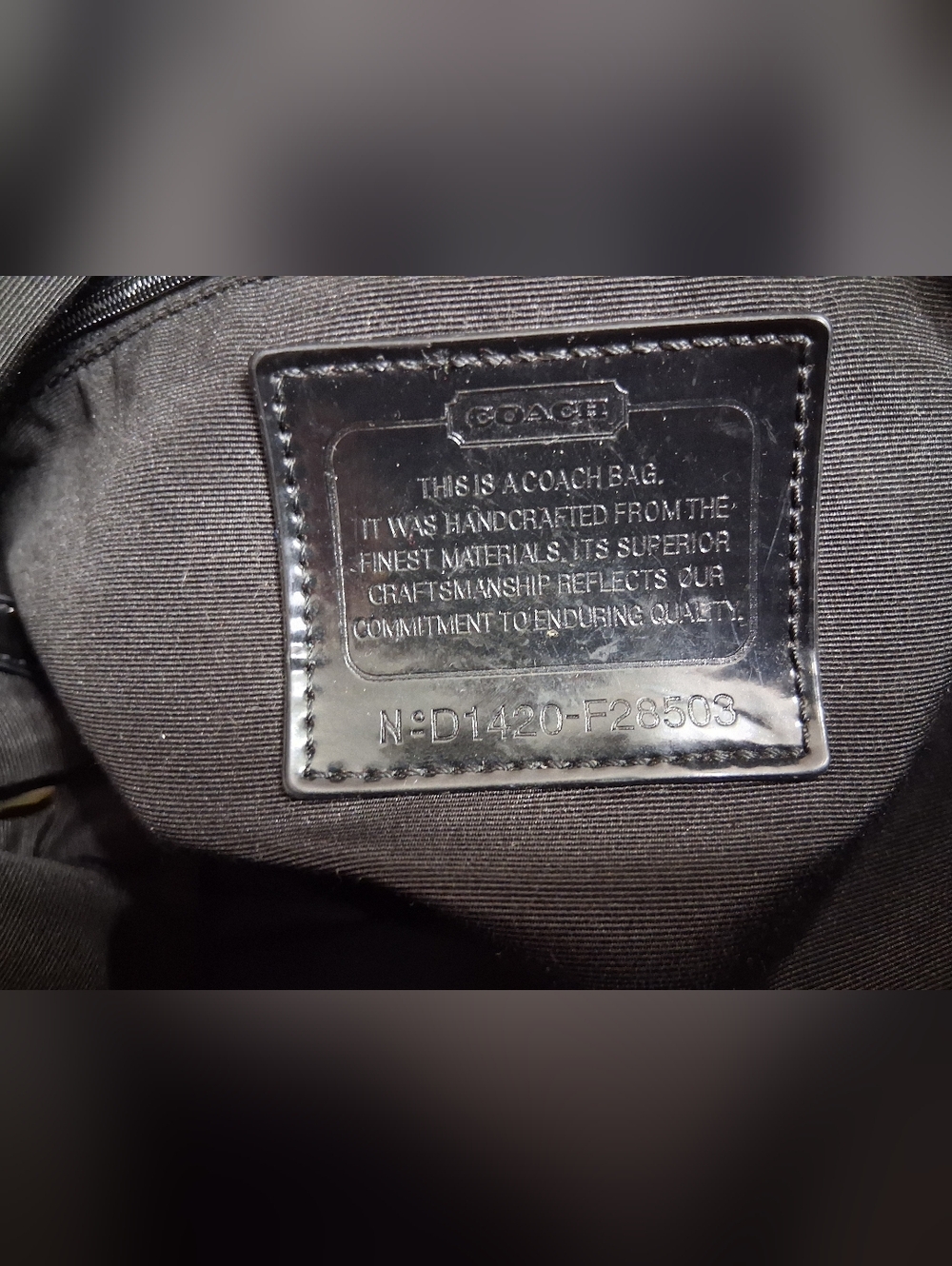 Coach F28503 Devin Signature Stripe Gray And Black Jacquard Shoulder Bag - Picture 14 of 16